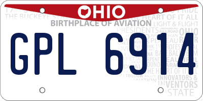 OH license plate GPL6914