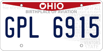 OH license plate GPL6915