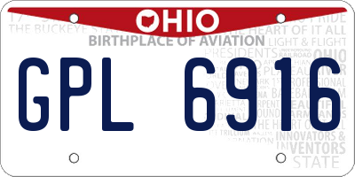 OH license plate GPL6916