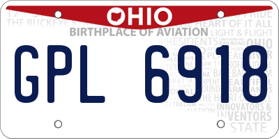 OH license plate GPL6918