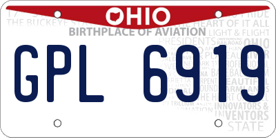 OH license plate GPL6919