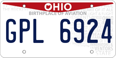 OH license plate GPL6924
