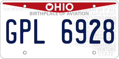 OH license plate GPL6928