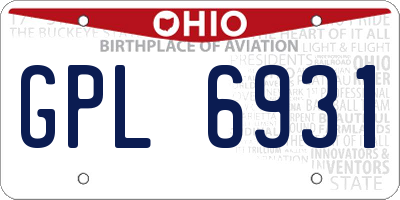 OH license plate GPL6931