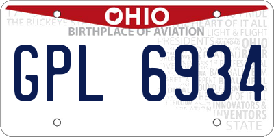 OH license plate GPL6934