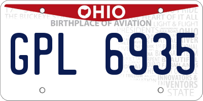 OH license plate GPL6935