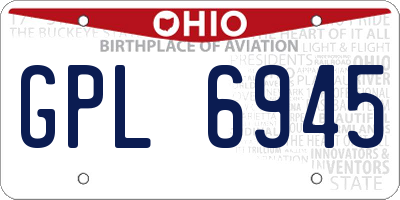 OH license plate GPL6945