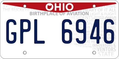 OH license plate GPL6946