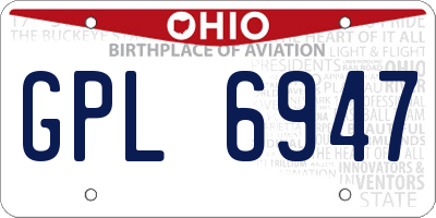 OH license plate GPL6947