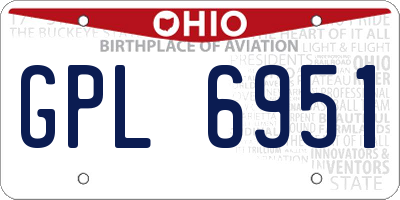 OH license plate GPL6951