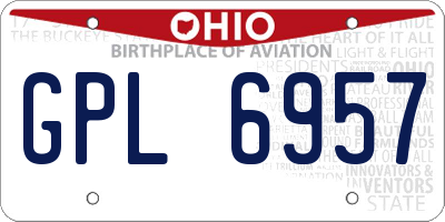 OH license plate GPL6957