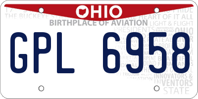 OH license plate GPL6958