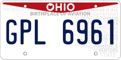 OH license plate GPL6961