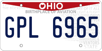 OH license plate GPL6965