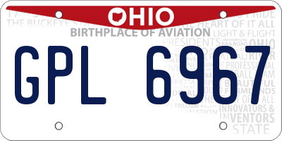 OH license plate GPL6967