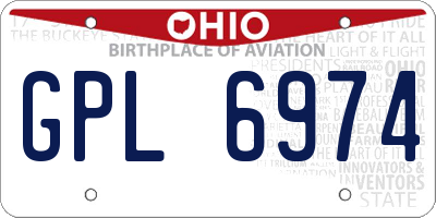 OH license plate GPL6974