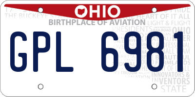 OH license plate GPL6981