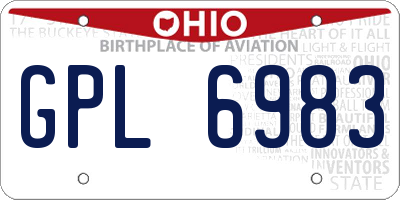OH license plate GPL6983