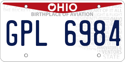 OH license plate GPL6984