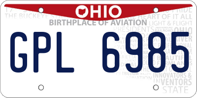 OH license plate GPL6985