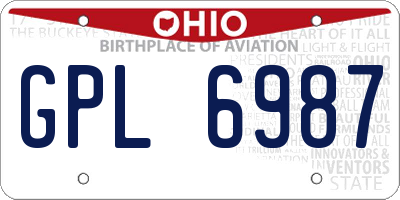 OH license plate GPL6987