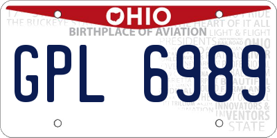 OH license plate GPL6989