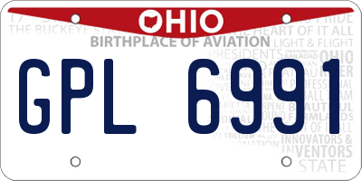 OH license plate GPL6991