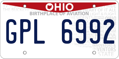 OH license plate GPL6992