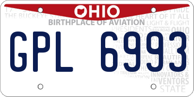 OH license plate GPL6993
