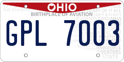 OH license plate GPL7003