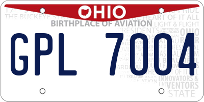 OH license plate GPL7004