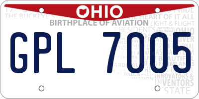 OH license plate GPL7005