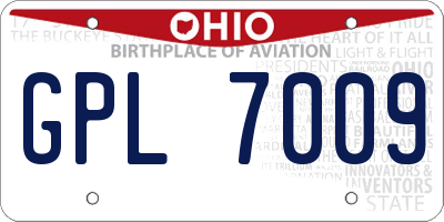 OH license plate GPL7009