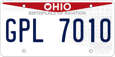 OH license plate GPL7010