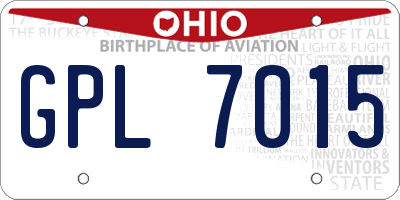 OH license plate GPL7015