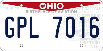 OH license plate GPL7016