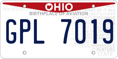 OH license plate GPL7019