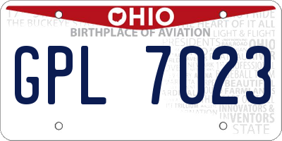 OH license plate GPL7023