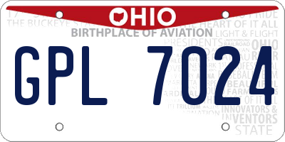 OH license plate GPL7024