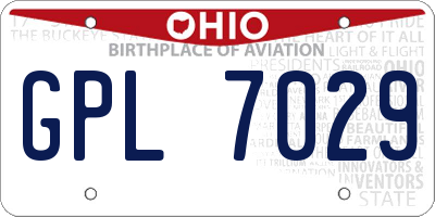 OH license plate GPL7029