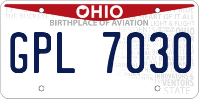 OH license plate GPL7030