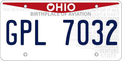 OH license plate GPL7032