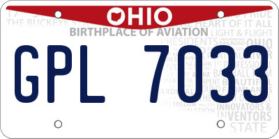OH license plate GPL7033