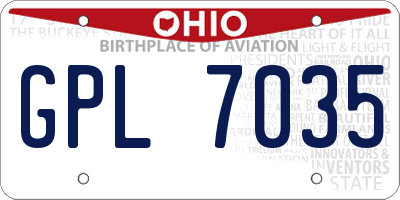 OH license plate GPL7035