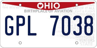 OH license plate GPL7038