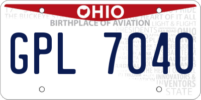 OH license plate GPL7040