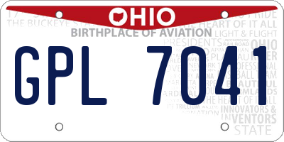 OH license plate GPL7041