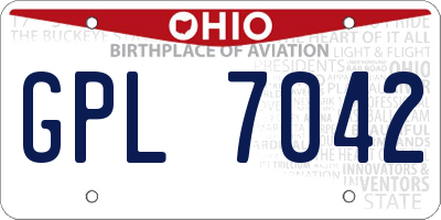 OH license plate GPL7042