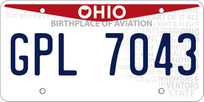 OH license plate GPL7043