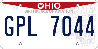 OH license plate GPL7044
